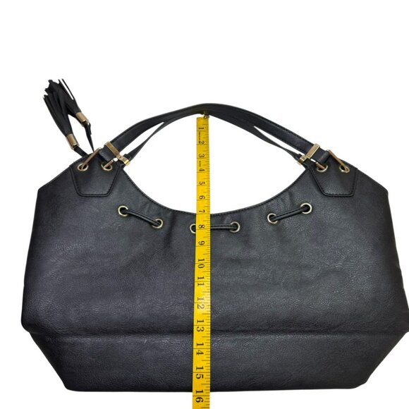 Michael Kors Large Black Leather Tote Bag with Tassels & MK Charm — Classic Hobo - Picture 9 of 9